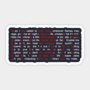 Firefighter's Prayer (10-75) Sticker